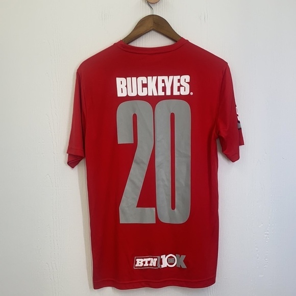 Sport Tek - Big 10 Ohio State Football Red and White Tee Shirt Size Small - Picture 10 of 12